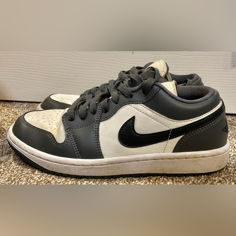 Nike Air Jordan 1 Low Shoes 'Dark Gray' Sail White DC0774-102 Womens Size 7.5